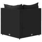 Kutna vrtna sofa s jastucima, crna, 63 x 63 x 57,5 cm - Image 4