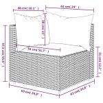 Kutna vrtna sofa s jastucima, crna, 63 x 63 x 57,5 cm - Image 6
