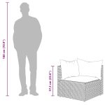 Kutna vrtna sofa s jastucima, crna, 63 x 63 x 57,5 cm - Image 7