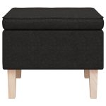 Stolac s drvenim nogama, Crni, 55 x 54,5 x 42 cm - Image 3