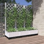 Vrtna sakasija s rešetkom bijela 120 x 40 x 121,5 cm