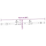 Pribor za klizna vrata 152,5 cm čelični crni - Image 7