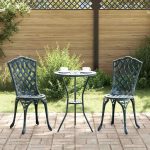 Set od 2 vrtne stolice, Zelena, 55 x 56.5 x 91 cm
