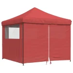 Sklopivi šator za zabave s 4 bočna zida bordo 3x 3 x 3 m - Image 2