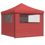 Sklopivi šator za zabave s 4 bočna zida bordo 3x 3 x 3 m - Image 5