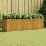 Vrtna saksija Corten čelik, 280 x 80 x 80 cm