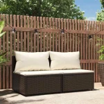 Set od 2 srednje vrtne sofe s jastucima, 63 × 63 × 57,5cm