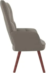 Svijetlosiva baršunasta fotelja 48 x 46 x 96 cm - Image 4