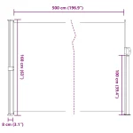 Uvlačiva bočna tenda antracit boje 160 x 500 cm - Image 7