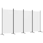 Sobna pregrada s 4 panela bijela 346 x 180 cm od tkanine - Image 2
