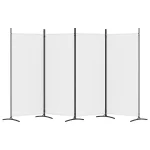 Sobna pregrada s 4 panela bijela 346 x 180 cm od tkanine - Image 4