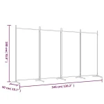 Sobna pregrada s 4 panela bijela 346 x 180 cm od tkanine - Image 7