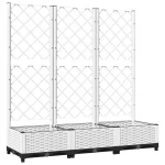 Vrtna saksija s rešetkom bijela 120x40x121,5 cm - Image 3