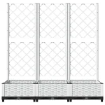 Vrtna saksija s rešetkom bijela 120x40x121,5 cm - Image 4