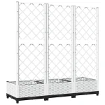 Vrtna saksija s rešetkom bijela 120x40x121,5 cm - Image 6