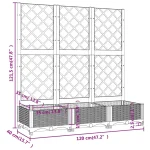 Vrtna saksija s rešetkom bijela 120x40x121,5 cm - Image 8