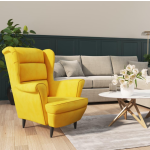 Fotelja u elegantnom žutom baršunu - retro stil s izdržlj