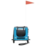 Prikolica za bicikl za ljubimce plavo-siva 124x53x53 cm - Image 3