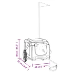 Prikolica za bicikl za ljubimce plavo-siva 124x53x53 cm - Image 8