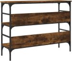 Konzolni stolić od dimljenog hrasta, 33 x 95 x 73 cm - Image 6