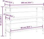 Konzolni stolić od dimljenog hrasta, 33 x 95 x 73 cm - Image 7