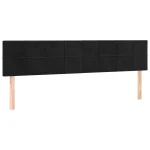Set od uzglavlja,  Crna, Baršunasta,  Crna 100x5x88 cm - Image 2