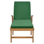 Ležaljka za sunčanje, zeleni jastuk, 195 × 59 × 35 cm - Image 4