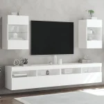 Set od 2  zidni ormarići s LED za TV Bijeli 40x30x60,5 cm