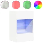 Set od 2  zidni ormarići s LED za TV Bijeli 40x30x60,5 cm - Image 4