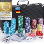 Profesionalni set za poker s kutijom od 300 čipova, crni