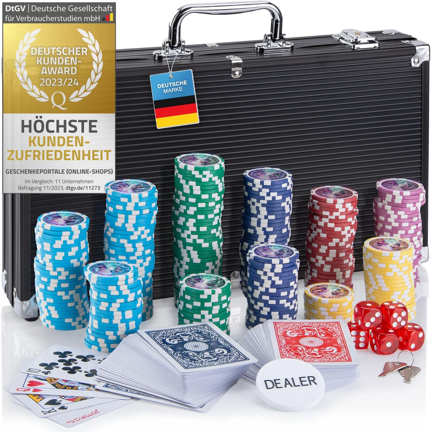 3729_1.jpg Profesionalni set za poker s kutijom od 300 čipova, crni - Image 1