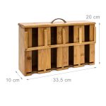 Dozator za vrećice čaja sa 4 pretinca, bambus, 22x33x10cm - Image 5