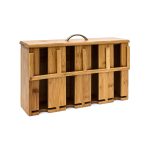 Dozator za vrećice čaja sa 4 pretinca, bambus, 22x33x10cm - Image 7