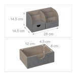 Organizator za sto s izgledom lana, 14,5 x 28 x 14,5 cm - Image 8