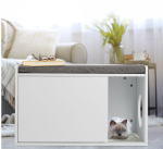 Ormarić za mačji pijesak s klupom