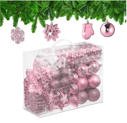 Set od 100 božićnih ukrasa - plastika