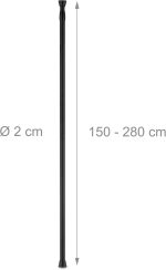 Crna zatezna šipka od nehrđajućeg čelika, 150-280 cm - Image 7