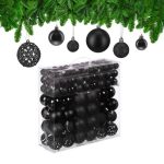 Set od 150 božićnih kuglica, crne