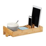 Noćna polica od bambusa s organizatorom, 9,5 x 35 x 23 cm