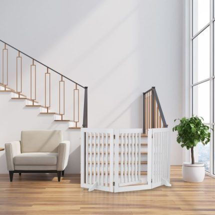 Bijela sigurnosna ograda s vratima, 92 x 154 x 30 cm