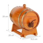 Mala drvena bačva 2,2 litre, 25 x 18,5 x 28 cm - Image 8