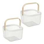 Set od 2 žičane korpe s ručkama, 17,5 x 26 x 24,5 cm