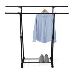 Vješalica za kapute s 2 šipke, 158 x 145 x 43 cm