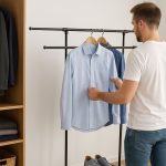 Vješalica za kapute s 2 šipke, 158 x 145 x 43 cm - Image 3