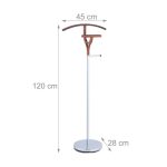 Stalak za prtljag u boji serbra i drveta, 120x45x28 cm - Image 7