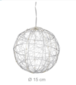 LED ukrasna kugla, na baterije, žičana kugla, 15cm - Image 2