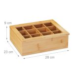 Kutija za čaj od bambusa, 9 x 28 x 23 cm - Image 5