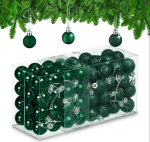 Set od 96 božićnih kuglica, tamno zelene, 4 x 3 cm