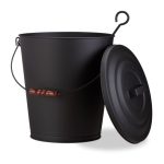 Čelična kanta za pepeo s poklopcem, 43 x 35.5 x 35.5 cm