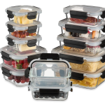 staklene posude s poklopcima, set od 12, 5 veličina
